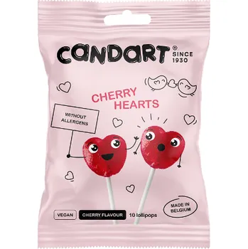 Bonbon Lízátka srdíčka třešňová sáč. 110g