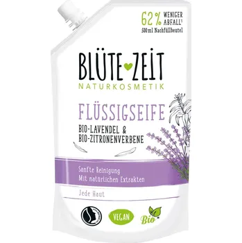 Mýdlo Blütezeit přírodní tekuté mýdlo s BIO verbenou a BIO levandulí, náhradní náplň, 500ml