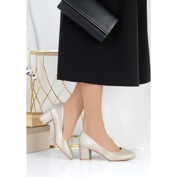 Dámské lodičky Weide Zlaté třpytivé lodičky 0-605GO Velikost: 40