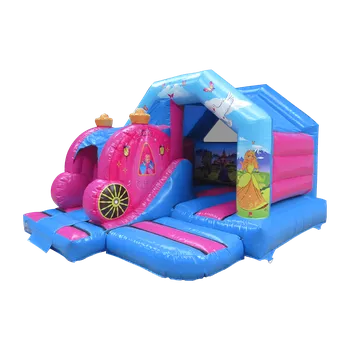 Skákací hrad Skákací Hrad se skluzavkou | EU výroba | 4,6 x 3,7m - 3D | Kočár