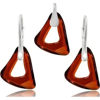 Souprava šperků Stříbrná souprava TRIANGLE Swarovski Red Magma