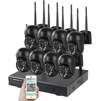 Kompletní kamerový systém Bezdrátový 8 kamerový set WiFi IP Pro WIP8-309C Black, 5MPx, PTZ, CZ menu