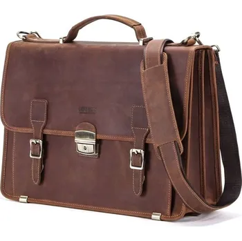 Contacts® pánská kožená aktovka Martial Hnědá Contacts MB140