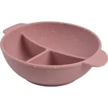CANPOL BABIES silikonová miska dělená s přísavkou DOTS 360ml růžová