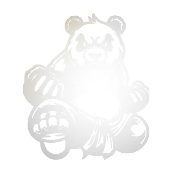 Samolepící dekorace SAMOLEPKA Panda 012 levá Kung Fu bojovník (82 - odrazková reflexní bílá) NA AUTO, NÁLEPKA, FÓLIE, POLEP, TUNING, VLASTNÍ TEXT, TISK, AUTOSAMOLEPKY.cz, POLEPY, OBRÁZEK, LOGO, SAMOLEPKY