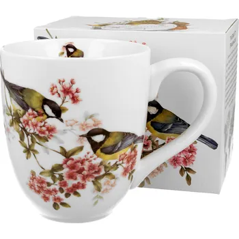 DUO Gifts DG - Velký porcelánový hrnek XXL SÝKORKY v dárkové krabičce - 1 litr