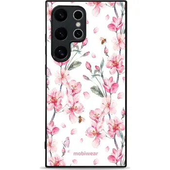 Lesklý kryt Mobiwear Glossy - Samsung Galaxy S24 Ultra - G033G - Růžové květy (Prémiové lesklé pouzdro, obal, kryt Mobiwear Glossy na mobil Samsung Galaxy S24 Ultra - G033G - Růžové květy, materiál Plast + TPU silikon - krytí po všech stranách,)