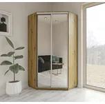 Rohová šatní skříň KELABIT 110 se zrcadlem, dub artisan +možnost VÝNOSU + vyzvednutí ZDARMA