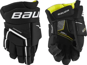 Hokejové rukavice Bauer Supreme Ultrasonic YTH rukavice černé/žluté 2021/22 8"