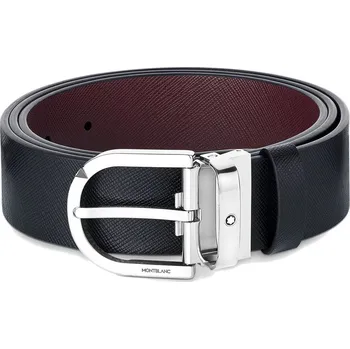 Opasek Opasek Horseshoe buckle printed black/mosto 35 mm