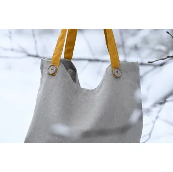 Nelly lněná taška přírodní/kurkuma 40x40cm