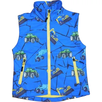 Chlapecká vesta Chlapecká softshellová vesta s fleecem Kugo HB8629, světle modrá (chlapecká softshellová vesta s auty)