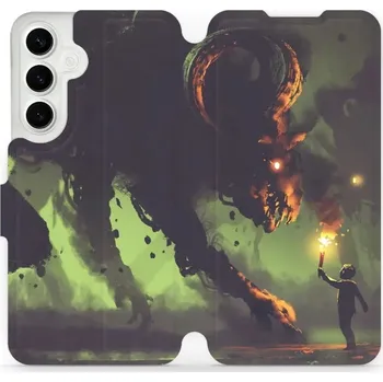 Pouzdro na mobilní telefon Flipové pouzdro Mobiwear - Samsung Galaxy S24 Plus - VA08P Příšera a kluk s pochodní (Knížkové flip pouzdro, obal, kryt na mobil Samsung Galaxy S24 Plus - VA08P Příšera a kluk s pochodní, materiál Umělá kůže + TPU - ochrana 360°, stojánek, silikonová)