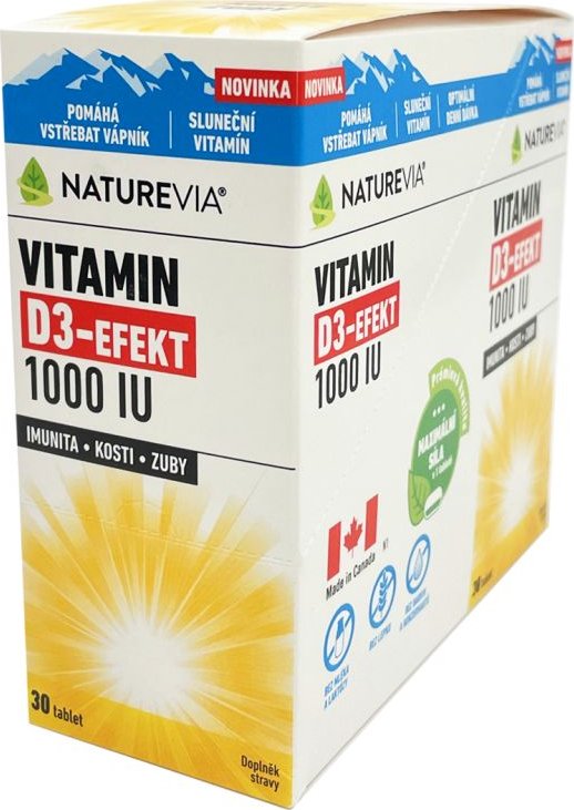 NatureVia Vitamin D3Efekt 1000 IU 30x 10 tbl. od 527 Kč Zbozi.cz