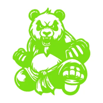 Samolepící dekorace SAMOLEPKA Panda 012 pravá Kung Fu bojovník (04 - zelená kawasaki) NA AUTO, NÁLEPKA, FÓLIE, POLEP, TUNING, VLASTNÍ TEXT, TISK, AUTOSAMOLEPKY.cz, POLEPY, OBRÁZEK, LOGO, SAMOLEPKY
