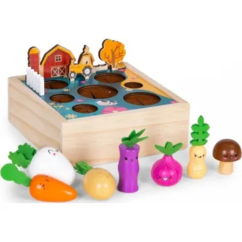 Dřevěná hračka EcoToys Dřevěná naučná hra - zeleninová zahrada