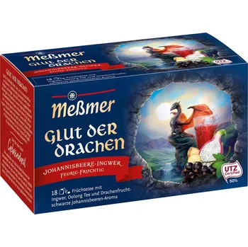 MESSMER OVOCNÝ ČAJ ČERNÝ RYBÍZ, ZÁZVOR A PITAYA 40,5g NĚMECKO!