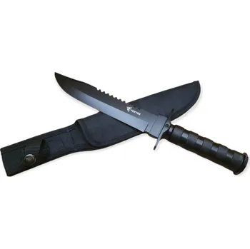 Bojový nůž Foxter Taktický nůž MILITARY FINKA SURVIVAL 35 cm černý/stříbrný Vyber barvu :: Černá