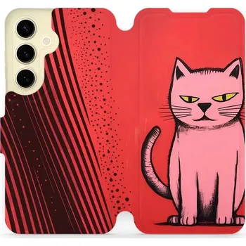 Pouzdro na mobilní telefon Flipové pouzdro Mobiwear - Samsung Galaxy S24 - VP54S Kocourek (Knížkové flip pouzdro, obal, kryt na mobil Samsung Galaxy S24 - VP54S Kocourek, materiál Umělá kůže + TPU - ochrana 360°, stojánek, silikonová vanička, magnetické zavírání)