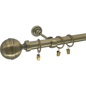 Garnýž Kovovégarnýže.cz Garnýž Kallisto elegance 25 mm mosaz antik Varianta jednořadá nebo dvouřadá: Dvouřadá, Délka: 480 cm, Uchycení látky: Kroužky s žabkou