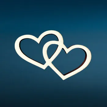 Spojená srdíčka - dřevěný výřez