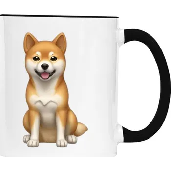 Hrnek malý barevný s potiskem Sedící shiba