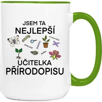 Hrnek velký barevný s potiskem Učitelka přírodopisu - na hrnku