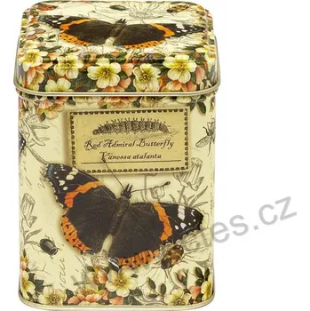 Dóza na potraviny VINTAGE BUTTERFLIES plechová dóza na čaj 7420 motýli a květy