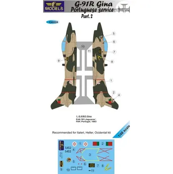 Plastikový model 1/48 Decals G-91R Gina Portuguese service Pt.II