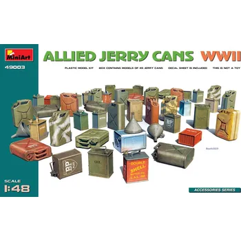 Plastikový model Miniart 1/48 Allied Jerry Cans WWII (45 pcs., incl.decals)
