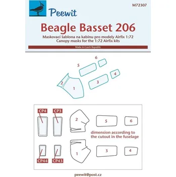Plastikový model Peewit 1/72 Canopy mask Beagle Basset 206 (AIRFIX)