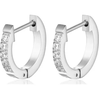 Náušnice Steel Edge Náušnice kroužky se zirkony WJHE13 Barva: Steel