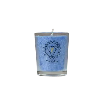 Svíčka MINI čakrová svíce - 5. čakra, modrá