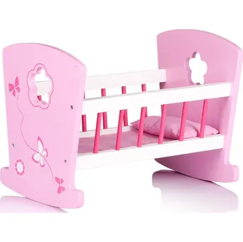 Kočárek pro panenku Dřevěná kolébka pro panenky Leom krakpol