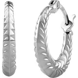 Zlaté náušnice kruhy Lolita z bílého zlata vroubkované LFG0065EGW