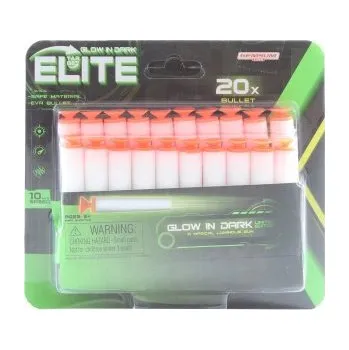 Dětská zbraň Pěnové nábojje s přísavkou svítící 20 ks