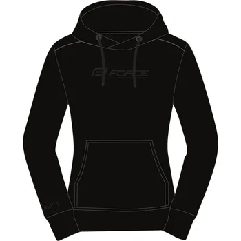 Dámská mikina FORCE mikina F COMFY LADY přes hlavu s kapucí, černá XL