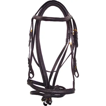 Jezdectví Derby Uzdečka s gumovými otěžemi Derby, hnědá COB