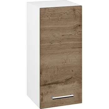 Koupelnový nábytek Dřevojas Horní skříňka SYD 35 - N01 Bílá lesk / Úchytka T03 / D21 Tobacco / Pravé