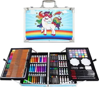 Výtvarná sada Velká sada na kreslení v kufříku jednorožec/barevný 145 ks