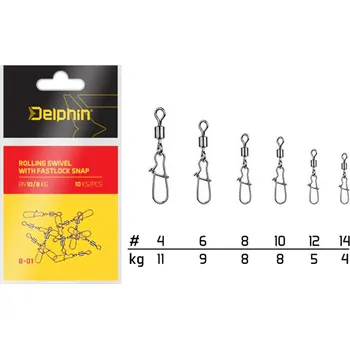 Daiwa Karabinka s obratlíkem Delphin B-01 Velikost: 10 Získejte slevu -5% za registraci v e-shopu