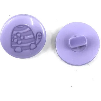 Knoflík GOM24, Knoflík, 15mm, světle fialový, želvička, 1ks