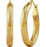 Zlaté náušnice kruhy Lanai broušené - 23 mm LFG0055EGY