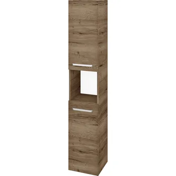 Koupelnový nábytek Dřevojas Vysoká skříň DOS SVD2O 35 - D21 Tobacco / Úchytka T01 / D21 Tobacco / Levé