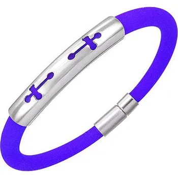 Náramek Pryžový náramek s ocelovým zapínáním a vzorem - TCL160BA