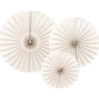 Svatební dekorace PartyDeco Dekorativní rozety, béžová 3ks v balení