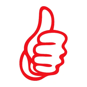 Samolepící dekorace SAMOLEPKA Ruka 001 pravá palec nahoru (10 - červená) NA AUTO, NÁLEPKA, FÓLIE, POLEP, TUNING, VLASTNÍ TEXT, TISK, AUTOSAMOLEPKY.cz, POLEPY, OBRÁZEK, LOGO, SAMOLEPKY