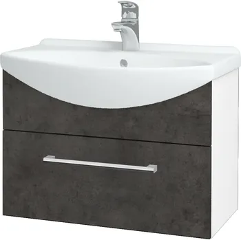 Koupelnový nábytek Dřevojas Koupelnová skříňka TAKE IT SZZ 65 - N01 Bílá lesk / Úchytka T03 / D16 Beton tmavý