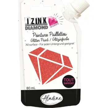 Diamantová barva Aladine IZINK DIAMOND 24 CARATS 80 ml - červená -