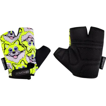 Cyklistické rukavice rukavice FORCE WOLFIE KID, fluo S